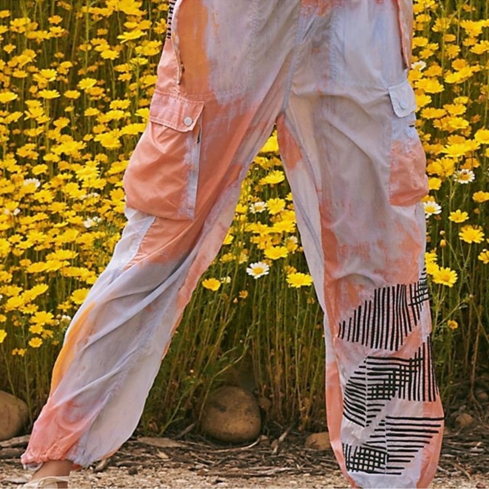 Free People! FP Movement Color Burst Hike Pants In Peach 🍑 Combo NWOT! - Picture 5 of 9